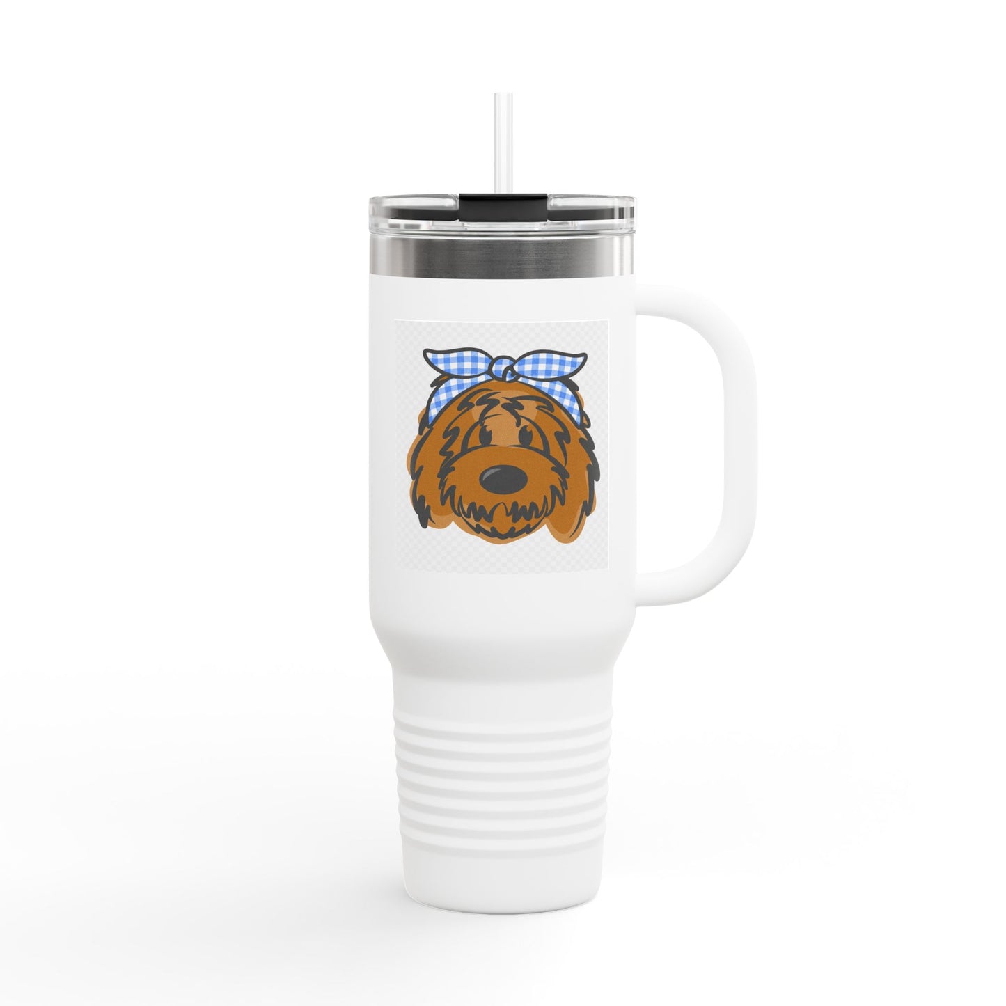 40oz insulated travel mug- doodle girl