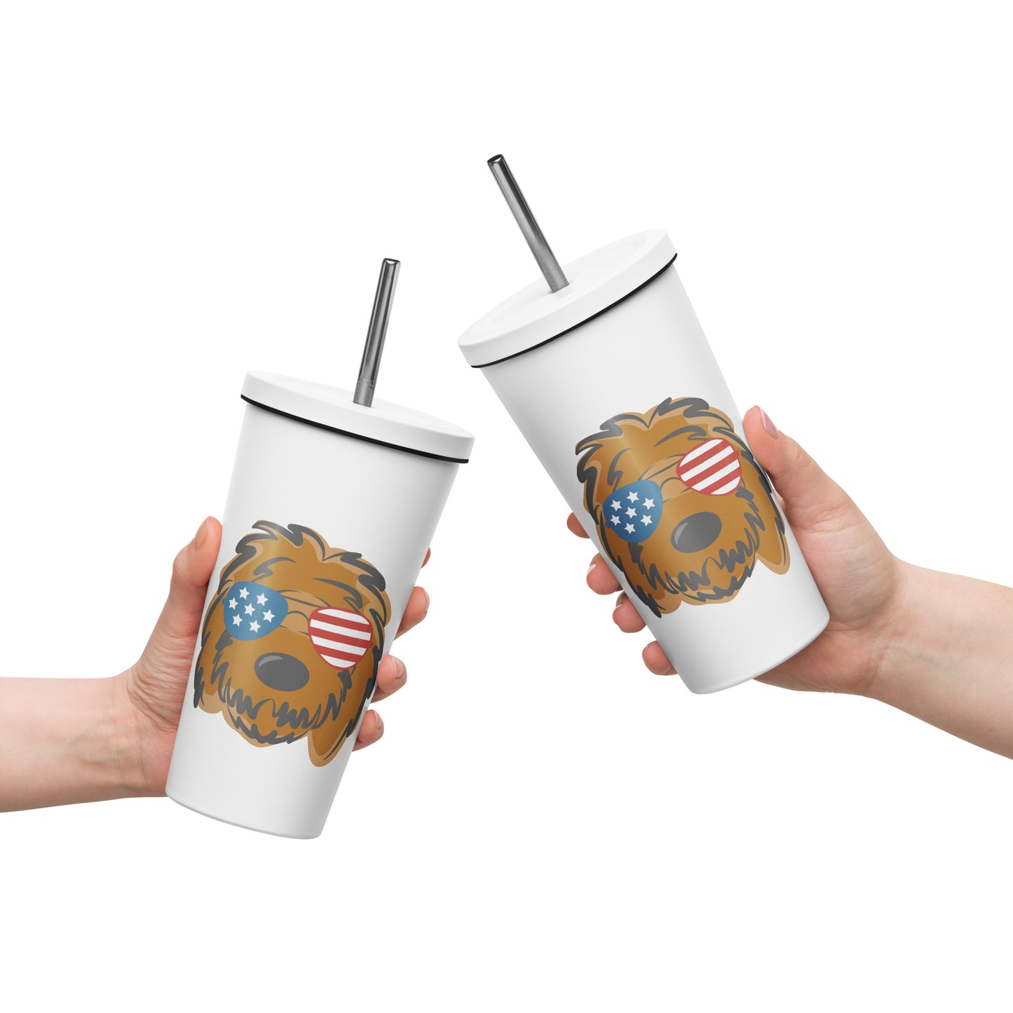 patriotic doodle sunglasses tumbler