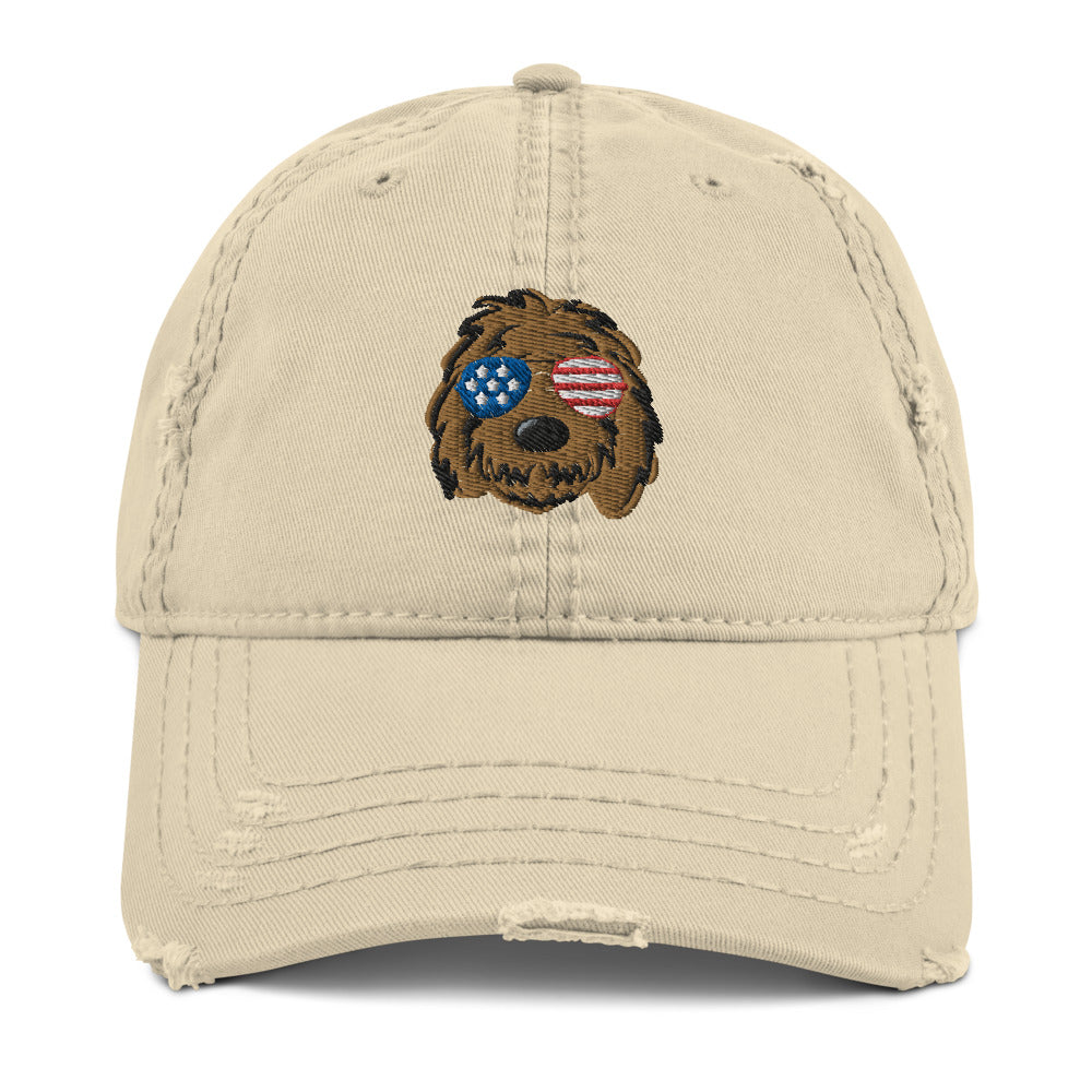 patriotic doodle sunglasses dad hat
