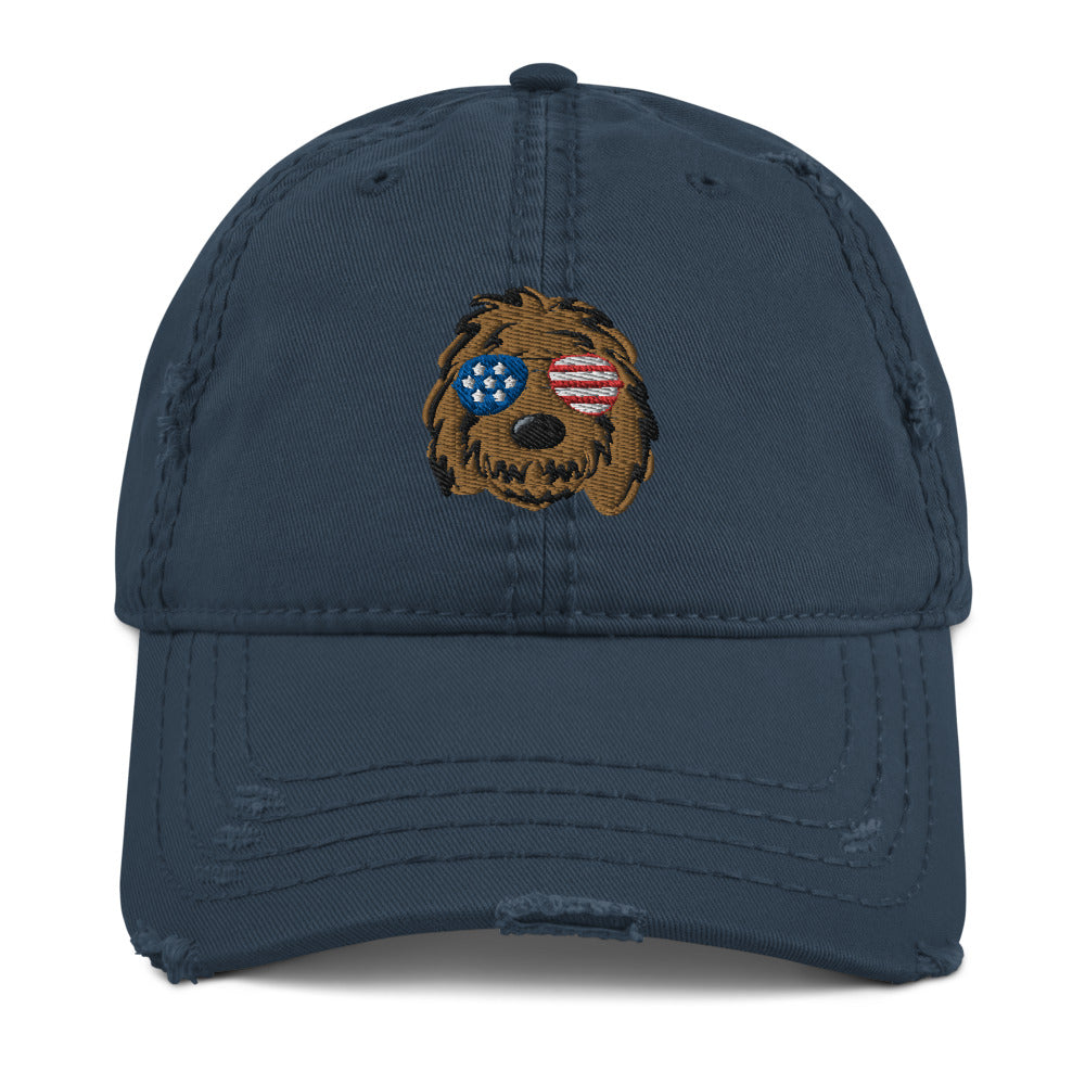 patriotic doodle sunglasses dad hat