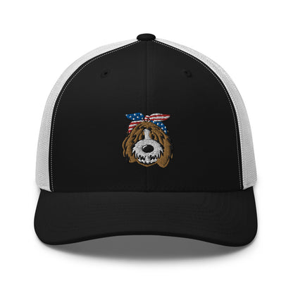 Patriotic Tuxedo Doodle Trucker Hat