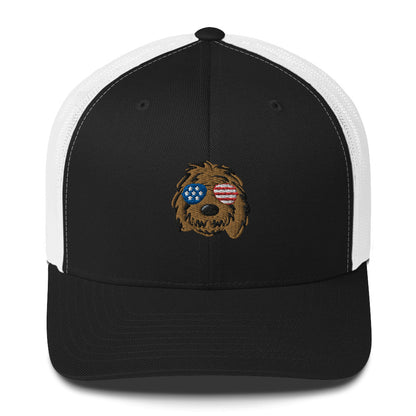 Patriotic Doodle Sunglasses Trucker Hat