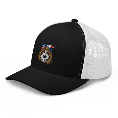 Patriotic Tuxedo Doodle Trucker Hat