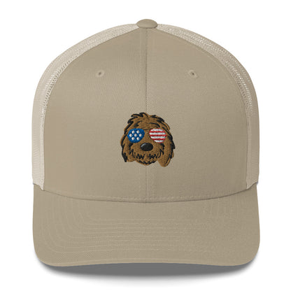 Patriotic Doodle Sunglasses Trucker Hat