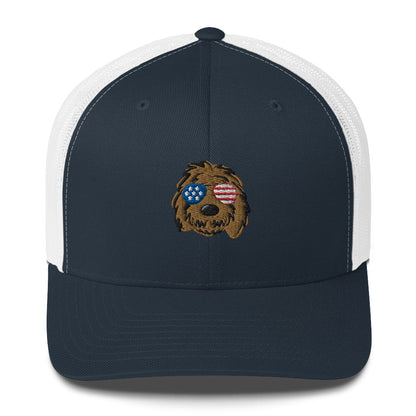 Patriotic Doodle Sunglasses Trucker Hat