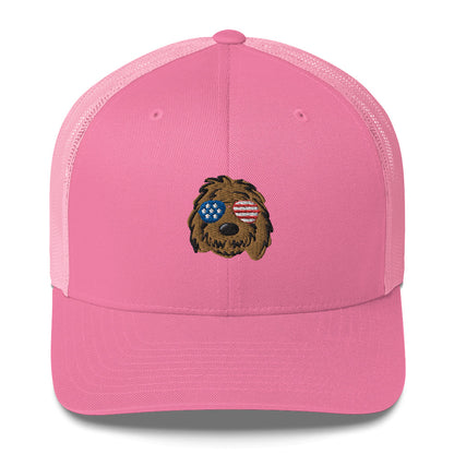 Patriotic Doodle Sunglasses Trucker Hat