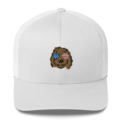 Patriotic Doodle Sunglasses Trucker Hat