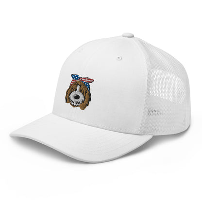 Patriotic Tuxedo Doodle Trucker Hat
