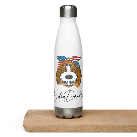 Patriotic Tuxedo Doodle Headband Water Bottle
