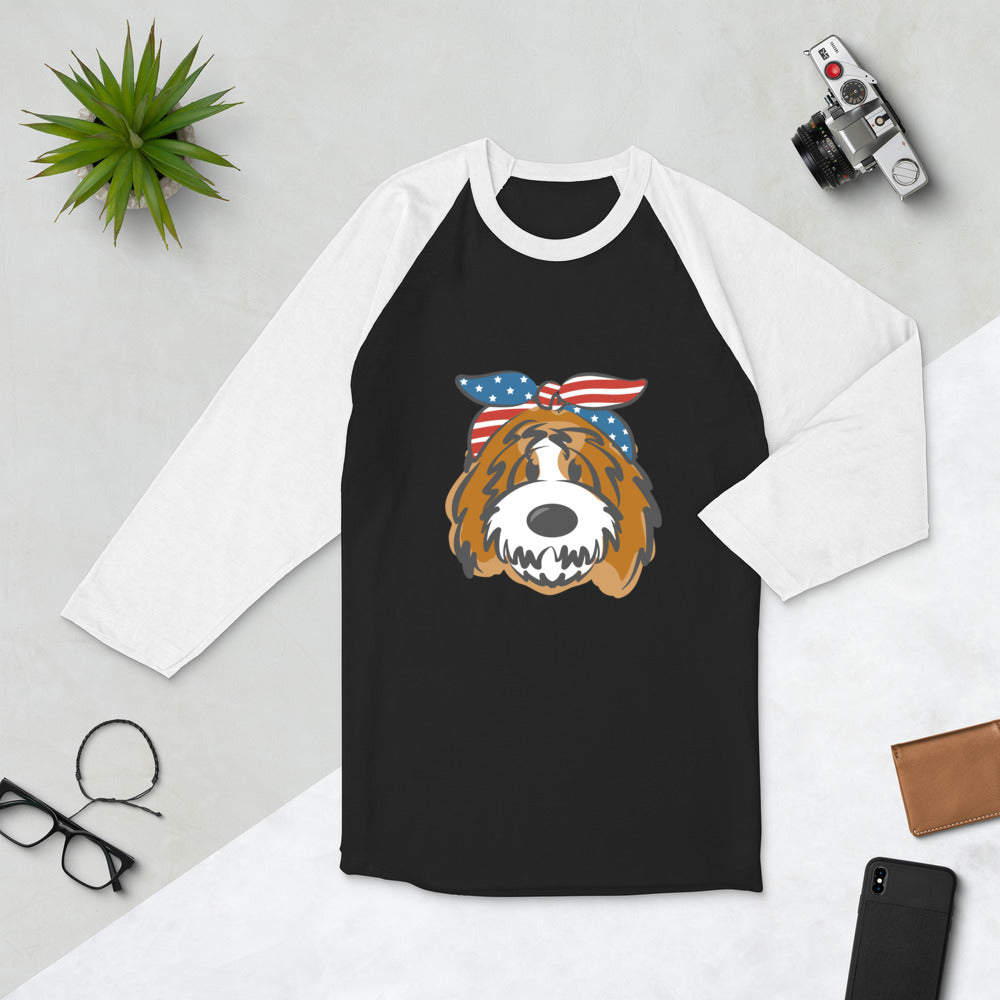 patriotic tuxedo doodle raglan