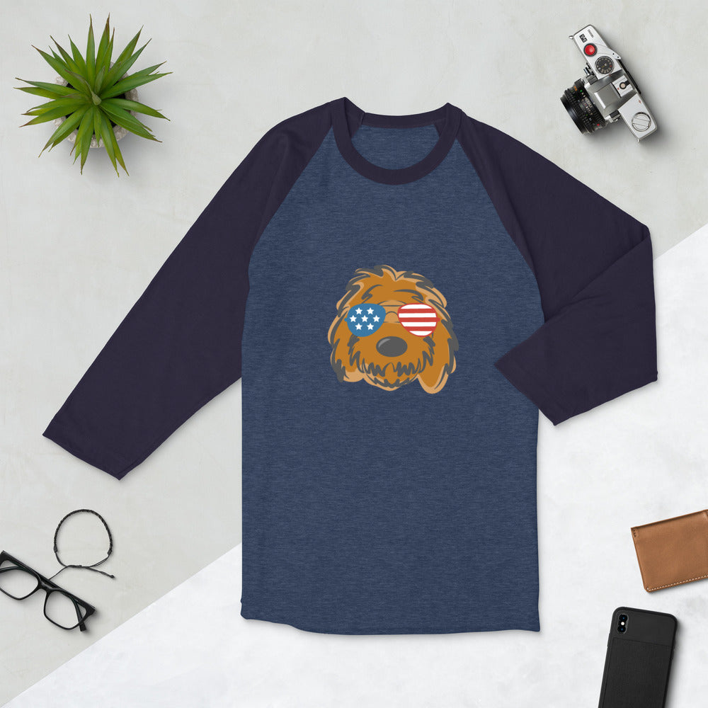 patriotic doodle sunglasses raglan