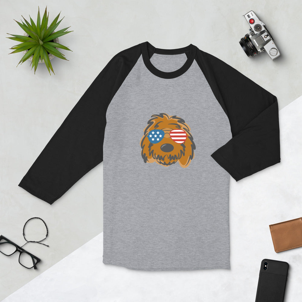patriotic doodle sunglasses raglan