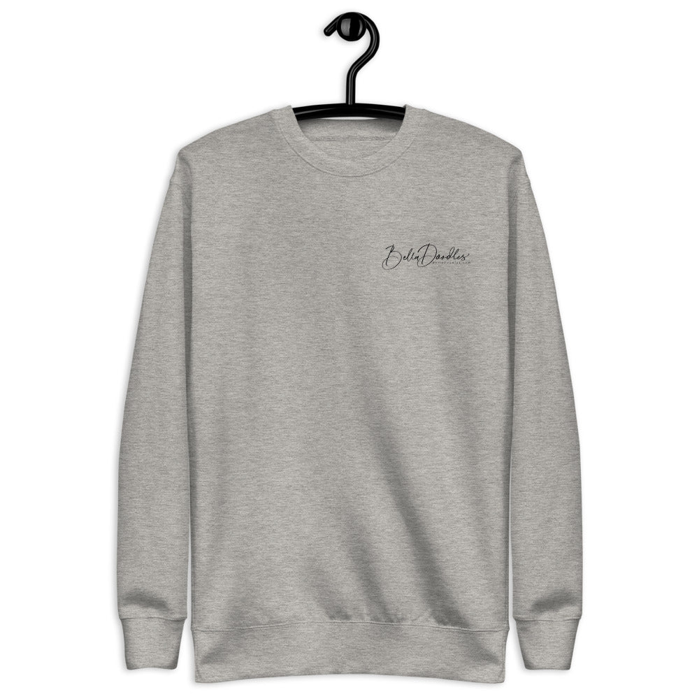 fall doodle plaid fleece pullover