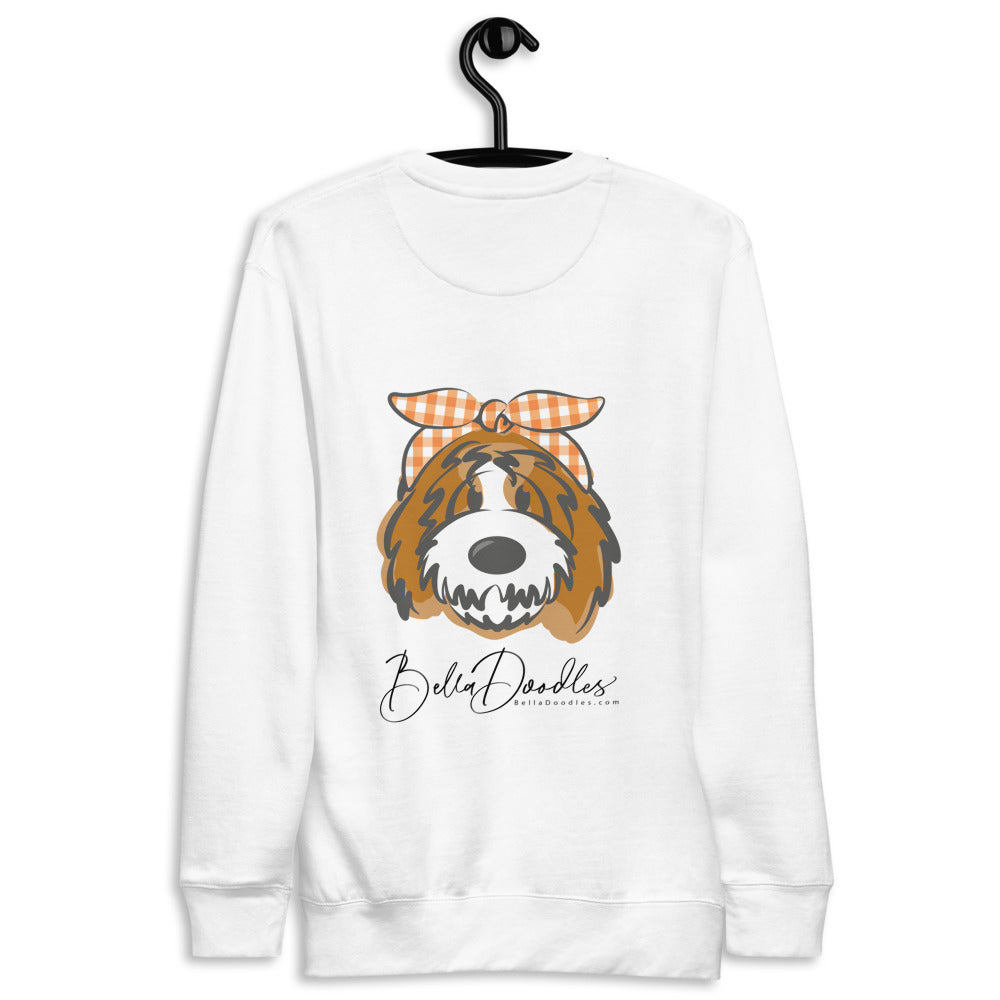 fall doodle plaid fleece pullover