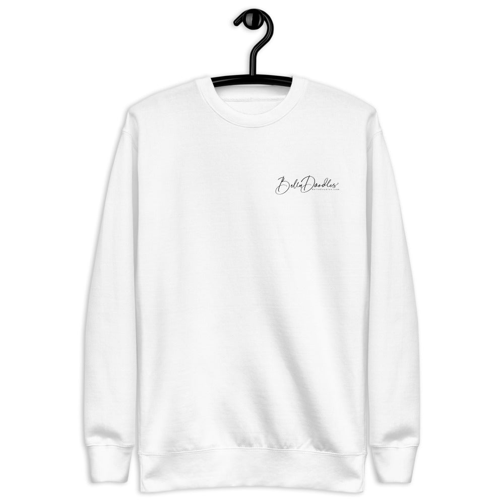 fall doodle plaid fleece pullover