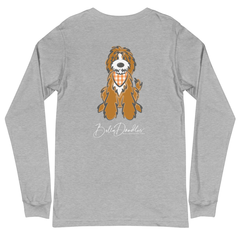 fall plaid tuxedo long sleeve tee