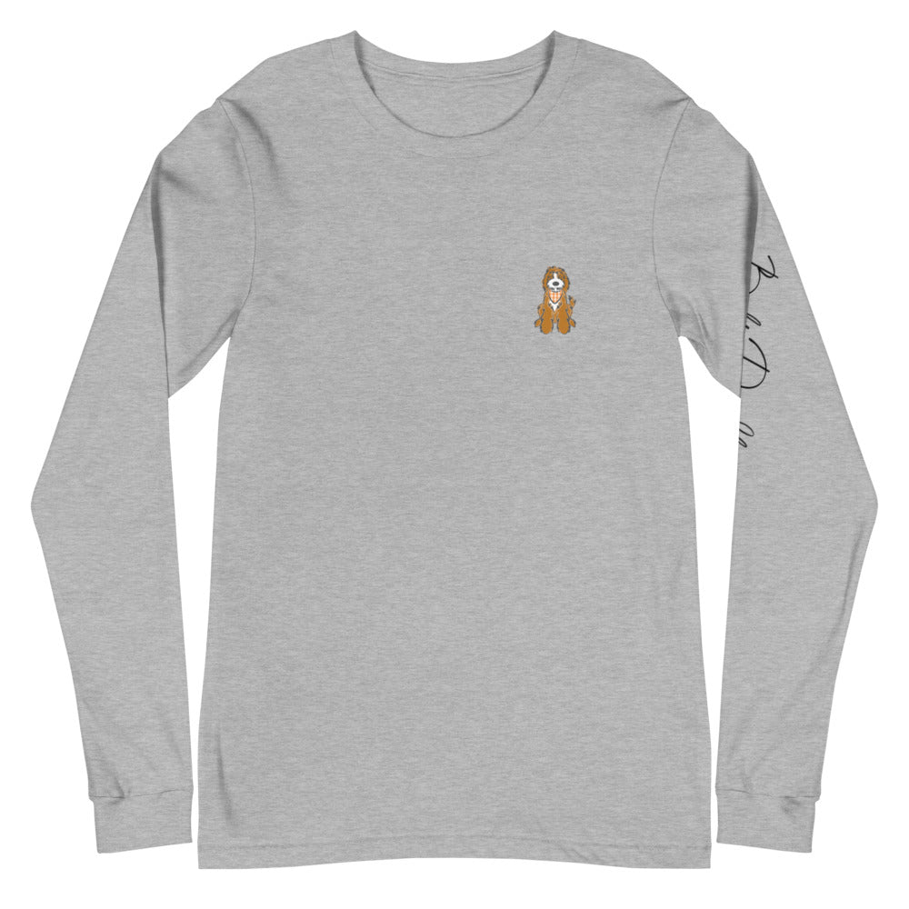 fall doodle plaid long sleeve tee