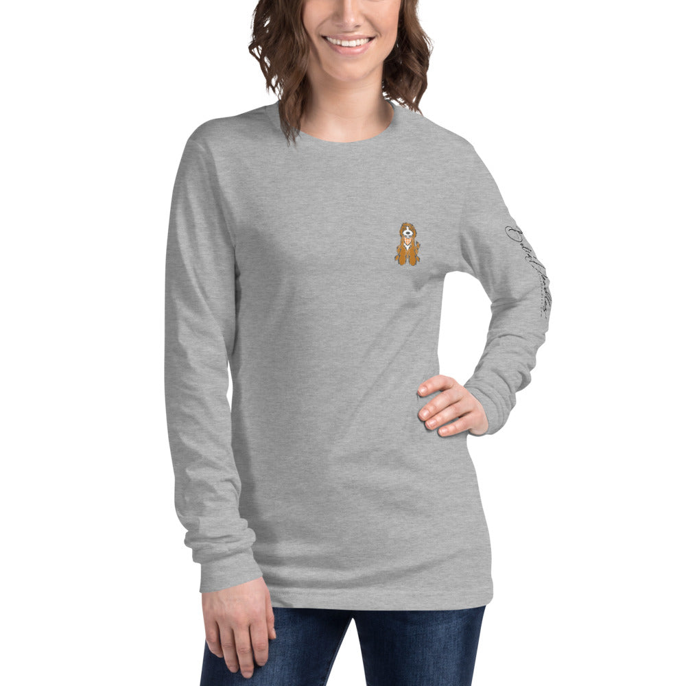 fall doodle plaid long sleeve tee