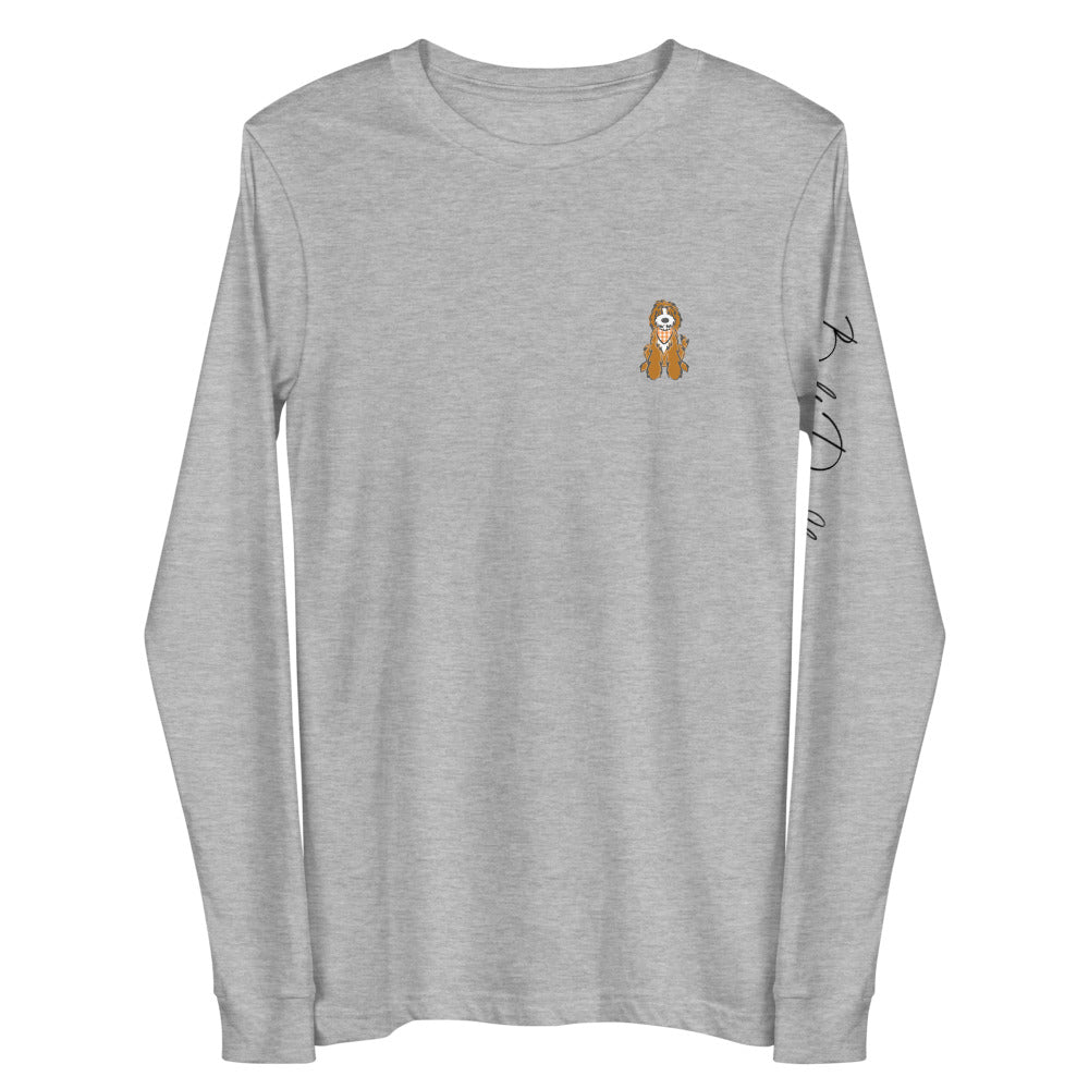 fall doodle plaid long sleeve tee