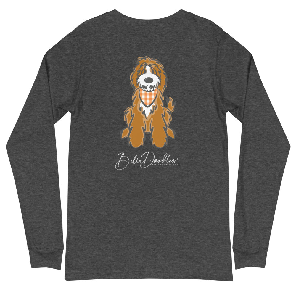 fall plaid tuxedo long sleeve tee
