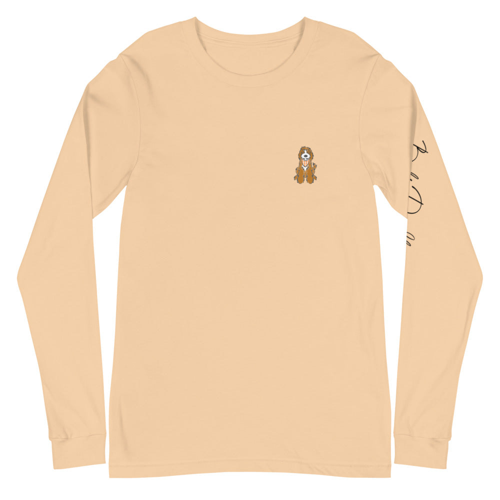 fall doodle plaid long sleeve tee