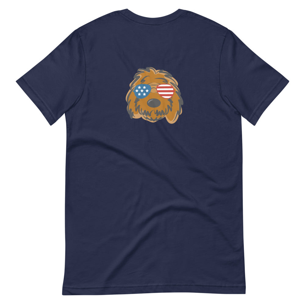patriotic doodle sunglasses t-shirt
