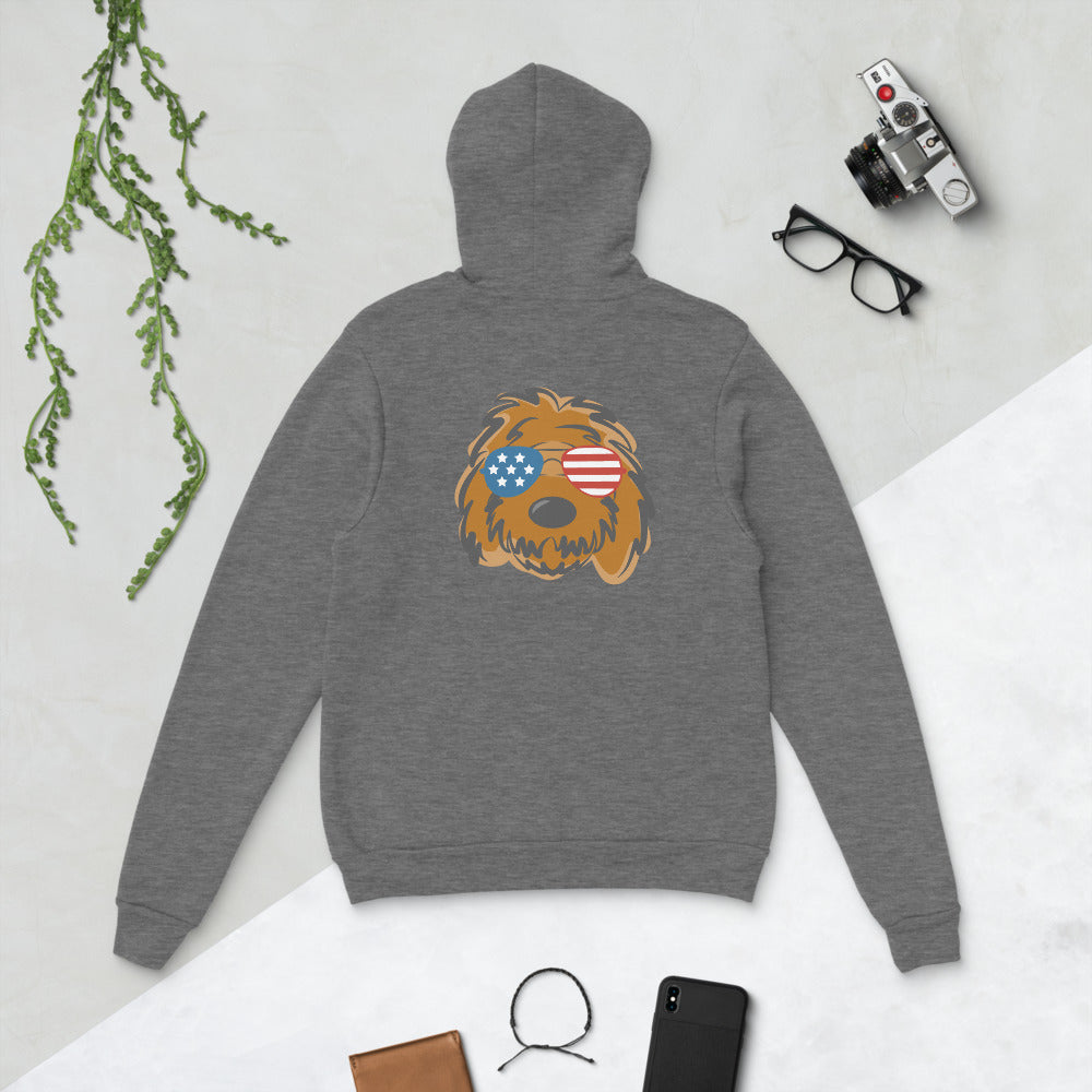 patriotic doodle sunglasses hoodie