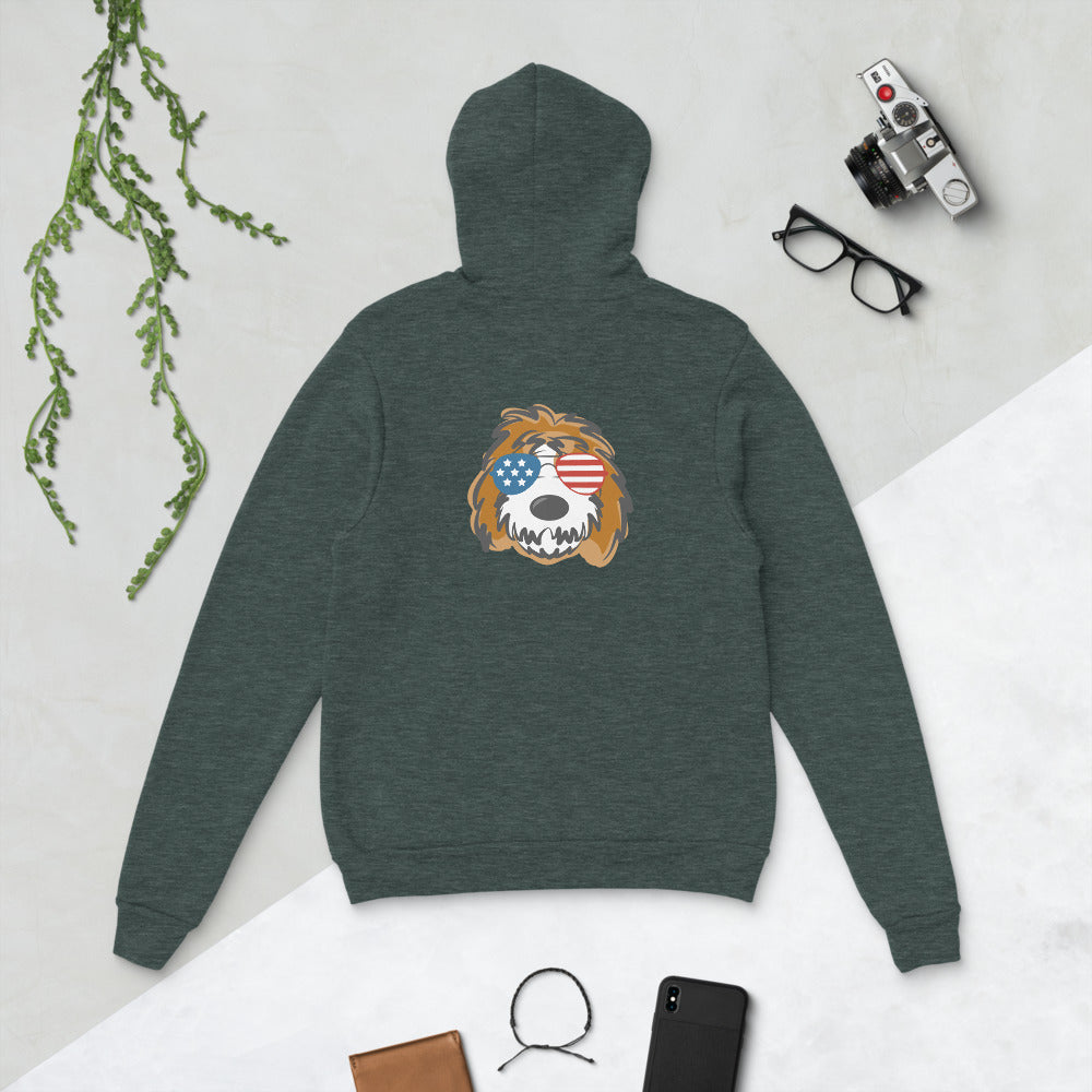 patriotic tuxedo doodle sunglasses hoodie