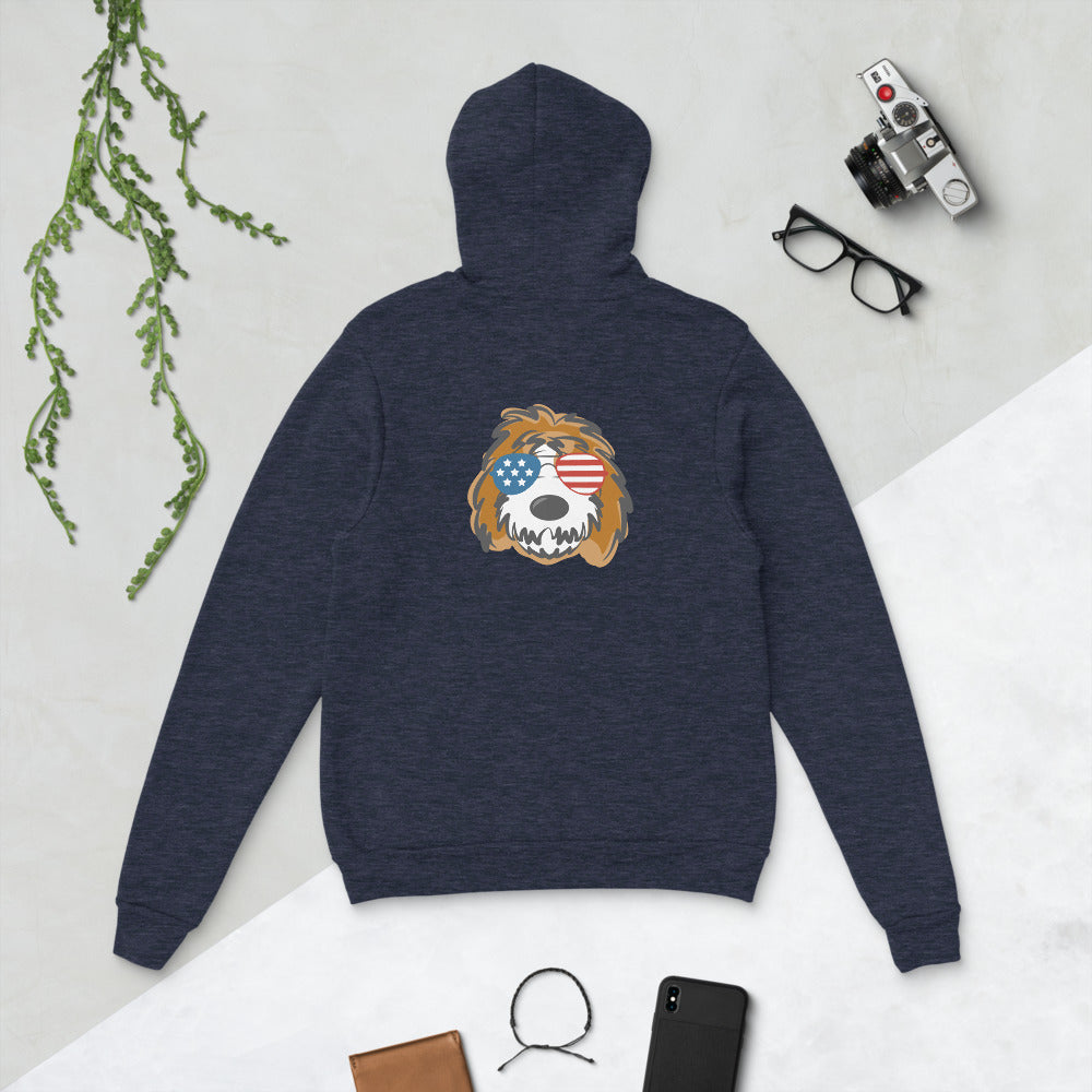 patriotic tuxedo doodle sunglasses hoodie