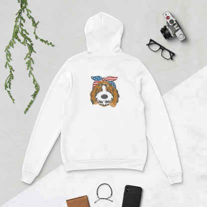Patriotic Tuxedo Doodle with Headband Unisex hoodie