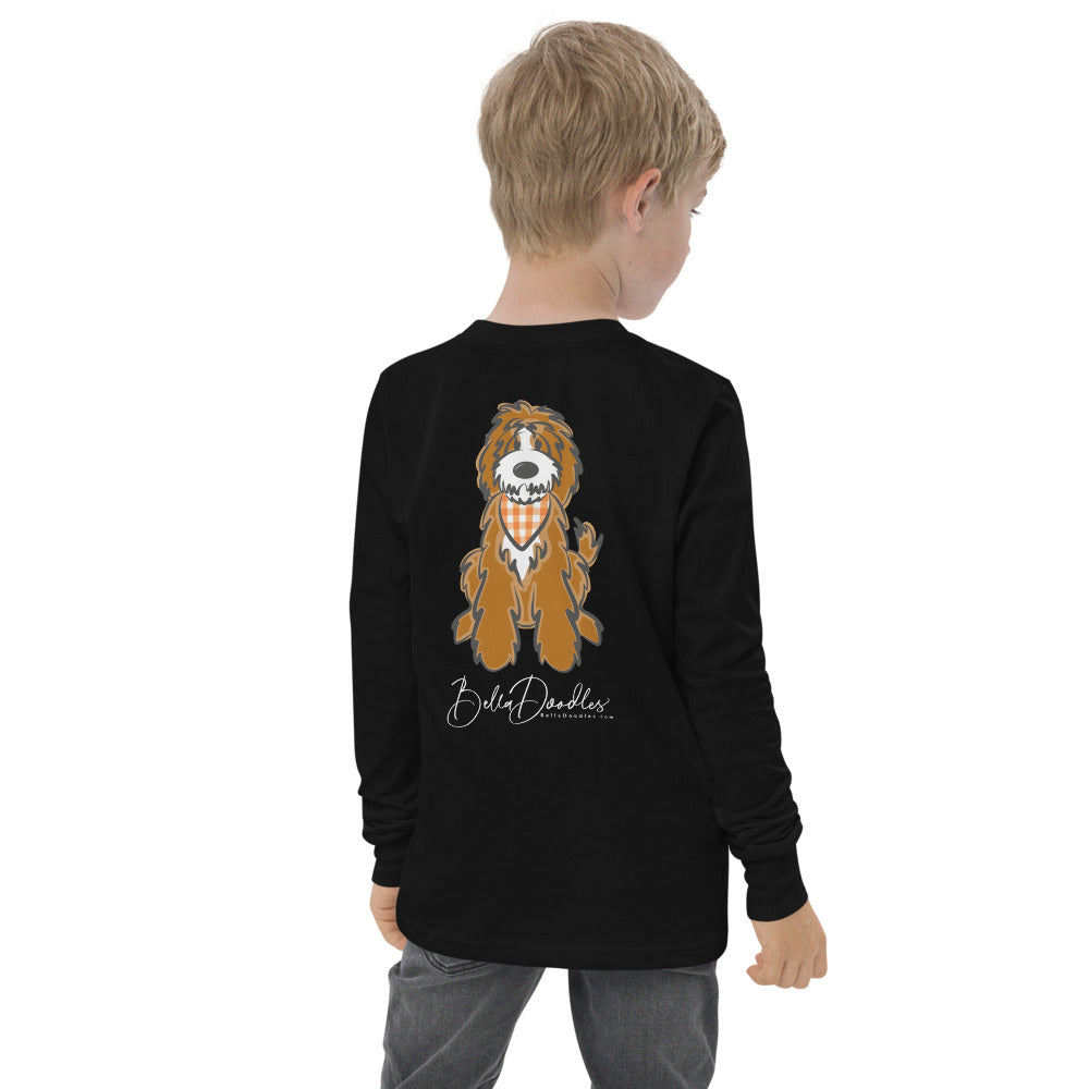 fall doodle plaid youth long sleeve